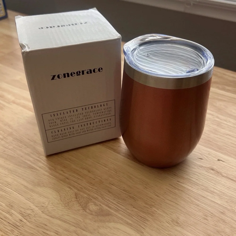 12oz Wine Tumbler‎ Stainless Steel Sip Lid Vacuum Double Wall Insulated Cup